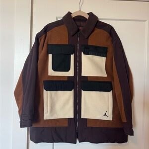 Jordan Men's Black, Brown, and Cream Shirt Jacket